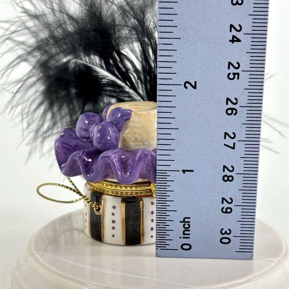 Porcelain Hinged Trinket Box Mud Pie Pillbox Fashion Set Hat Shoe Purse Vintage - Picture 9 of 11